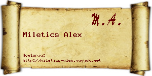 Miletics Alex névjegykártya