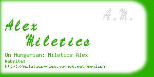 alex miletics business card